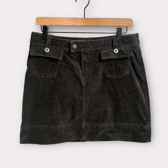 Patagonia Organic Cotton Corduroy Skirt Rockwall Dark Gray Women’s Size 8 - Picture 1 of 5